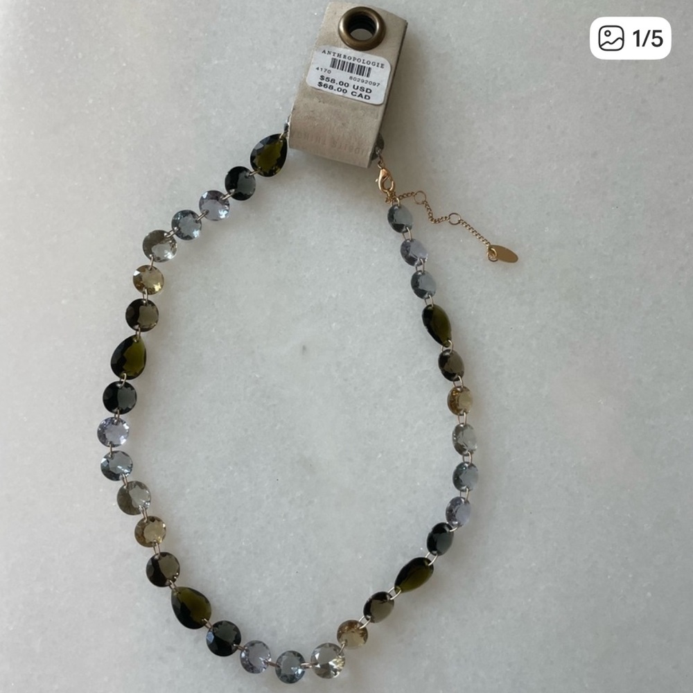 NWT Anthropologie Crystal Multicolor Necklace